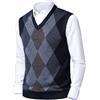 Btmpmcs Uomo Casual Argyle Gilet Inverno Spesso V-Collo Senza Maniche Maglione Classico Pullover Commerciale Maglieria Canotte Cardigan Panciotto Smanicato Golf