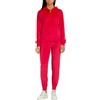 Emporio Armani Tuta Trapuntata in ciniglia con Cerniera su Tutta la Lunghezza Giacca e Pantaloni con Zip Intera, Crimson, XS Donna