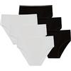 SNELLY Midi Contenitivo Donna in Cotone Elasticizzato con Lavorazione ThreeStitch V489 Pacco da 6-9-12 Slip Bianco o Nero Taglia S M L XL Intimo Comodo scolpisce Pancia e Glutei Senza costringere
