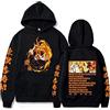 Sybnwnwm Anime Demon Felpa con cappuccio Nezuko Zenitsu Tanjirou Y2K Felpe con cappuccio Pullover Top, Nero C, XS