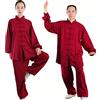 HFCY Uniforme da Kung Fu da uomo, per arti marziali, da donna, per Tai Chi, costume da meditazione, divise tradizionali cinesi, Wing Chun, rosso-XXXL
