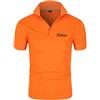 Generic 2 Pezzi Maglietta Sportiva da Golf Stampa Uomo Bavero Polo Shirt Top Casual Estivo a Maniche Corte Pullover da Uomo D'affari (Color : Orange, Size : M)