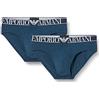 Emporio Armani Uomo 2-Pack Brief Endurance Biancheria Intima, Blu (Abyss), M