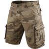 Muscle Alive Uomo Vintage Cargo Shorts Gli Sport Bermuda Campeggio Escursionismo Camuffare Pantaloncini Cotone