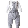 Chennie Baby Boy 1° Compleanno Abiti Papillon Pagliaccetto Bretella Pantaloni Gentleman Vestiti Set per Fotografia (Grigio, 9-12 Mesi)
