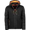 Geographical Norway Beachwood Men - Cappotto Antivento Uomo - Giacca Invernale Caldo - Giacca Con Fodera Impermeabile Resistente Inverno (Nero XXL)