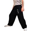 TAO Pantaloni Tai Chi Ampia Tazza Uomo Donna Bambino Pantaloni da Yoga Qigong Aperto alle Caviglie (WC Nero, Taglia XL)