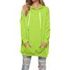Famulily Felpa da donna oversize, in cotone, con cappuccio, tinta unita, con tasche e coulisse, #1 verde fluo, XL