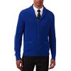 Kallspin Maglione da Uomo Cardigan con Collo a Scialle con Bottone e Tasche in Lana(Blu Reale, 4XL)
