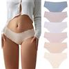 SHARICCA Slip Donna Brasiliana Senza Cuciture Slip Donna Invisibili Morbidi Slip Bikini Donna A Righe 6 Pacco (Multicolore01, M)