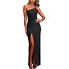 RPAEOY Abito Monospalla Donna Elegante Vestito Estivi Asimmetrico Lungo Spacco Laterale Cerimonia Cocktail Festa Matrimonio Sera Aderente Tubino Formale