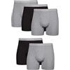 Hanes Men's 5-Pack Boxer with ComfortFlex Waistband Brief, Black/Grey, Medium