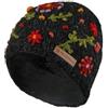 Pachamama Cappello da donna in lana lavorato a mano ricamo floreale multicolore taglia unica fatto a mano extra caldo Pachamama, carbone, verde, rosso, blu, M
