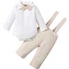 Gajaous Completi da battesimo per neonato Completi da uomo Completi da sposa con cravatta a maniche lunghe da bambino per l'autunno primaverile