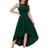 Bbonlinedress Abito da cocktail da donna, stile formale, per feste, matrimoni, damigelle d'onore, Hi-lo Verde Scuro, L