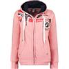 Geographical Norway Fespote Lady - Felpa Donna Zip Hoodie Tasche - Pile Donna Maglione Manica Lunga Giacca Cappuccio - Abito Ideale Primavera Estate Autunno Inverno Stagione (Rosa Pallido L)