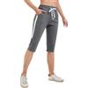 Gyabnw Pantaloni Donna Sportivi Capri Casual Fitness Pantaloni Cropped Estivi 3/4 Pantaloni con Tasche per Jogger Fitness A-Marrone,XXL