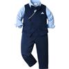 Volunboy Completo Elegante Bambino Camicie + Papillon + Gilet + Pantaloni, Ragazzo Abbigliamento 4 Pezzi Gentleman Cerimonia Nozze(4-5 Anni,Verde Velluto,Taglia 120)