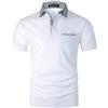 GHYUGR Polo Uomo Manica Corta Abbigliamento da Lavoro Colletto Classico con Cuciture a Quadri Camicia di Base Tshirt per L'Ufficio,Bianco,XXL