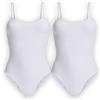 UnsichtBra Set di 2 Body per Donna | Body con Spalline Sottili per Donna | Intimo Confortevole (2 x Bianco, M-L)