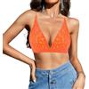 Naimo Top da donna con paillette, scollo a V, cami criss cross, schiena scoperta, canotta bralette, Colore: arancione., S