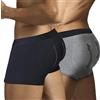 ARIUS Pacco 2 Mutande con Cuscinetti con Imbottitura Posteriore - Intimo Uomo con Culo - Mutanda Imbottita Glutei - per Aumentare Il Volume e Le Dimensioni dei Glutei - Men's Padded Buttocks (L)
