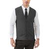 Kallspin Gilet Cardigan da Uomo con Scollo a V e Bottoni in Misto Lana（Grigio Scuro，L-Tall）