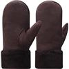 Harssidanzar Guanti del guanto per le donne,Inverno della pelle di pecora Shearling riscaldato caldo Furry Cuff Guanti KL024,Nero,taglia L