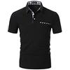 YCUEUST Cotone Polo Uomo Lattice Manica Corta Basic Tennis Golf T-Shirt Nero XXL