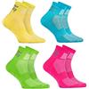 Rainbow Socks - Ragazza Ragazzo Sportive Calze Antiscivolo ABS di Cotone - 4 Paia - Amarillo Turquesa Verde Rosa - Tamaño 30-35