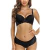 SHEKINI Reggiseno da Donna Completo Intimo Donna Reggiseno Push-up con Ferretto Donna Cinghie Staccabili Intimo Donna Sexy Lingerie con Perizoma 2 Pezzi