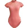 ROYAL SMEELA Pizzo Balletto Body Leotard per Danza Classica e Ginnastica Artistica, Manica Corta, Sportivo