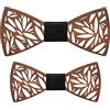 Mr.Van Papillon Legno Uomo Set di Papillon 2PCS Uomo e Ragazzo 12 * 5cm/10 * 4.2CM,Bambino Padre e figlio Misura Regolabile Stile Classico per Feste Di Matrimonio