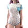 LittleForBig Tutina per Pannolini per Bebè per Adulti (ABDL) Snap Crotch Pagliaccetto Pigiama- vivaio Blu Tutina L