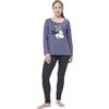 United Labels Minnie Mouse - Pigiama lungo da donna, a maniche lunghe, colore grigio caldo, Disney, grigio/nero, M