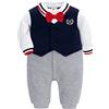 famuka Bambino Smoking Abiti e giacche eleganti Bimbo Tutine Battesimo Matrimonio Feste Bambino Abbigliamento (3 mesi, Grigio)
