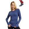 Merino.tech Maglia Termica Donna Lana Merinos - 100% Lana Merino Intimo Donna Leggero, Medio, Pesante con Calzini (X-Large, Windsor Blue 250)