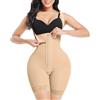 FeelinGirl Body Donna Modellante con Ganci a 3 File Shaping Bodysuit Shapewear Busto Aperto a Forma di U Body Shaper Dimagrante Pancera Contenitiva a Vita Alta Beige 3XL
