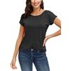 TrendiMax T-Shirt Casual da Donna Estate con Maniche Corte Magliette Stampa Blusar Toppar Rosso M