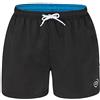 Bugatti®, costume da bagno da uomo, colori: blu, verde, blu oceano, rosso, nero o turchese, Nero (interno blu)., XXL