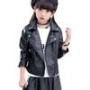 LSERVER Bambina Giacca Biker Cuoio Ragazza Semipelle Giacche Biker da Moda, Nero, 2 Anni (Etichetta: 110 cm)