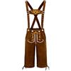 COSAVOROCK Lederhosen Uomo Costume Oktoberfest Bavarese Marrone XXL