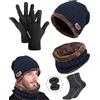 2 Pezzi/set Cappello Invernale Grigio A Maglia Per Uomo, Set Scaldacollo  Con Fodera In Pile, Adatto Per Attività All'aperto E Uso Quotidiano In  Autunno E Inverno