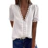 hejiagongsi Camicia Donna Elegante Maglietta Donna Manica Corta Estiva Blusa Donna Elegante Top Donna Elegante T-Shirt Camicia Bianca Donna Nera