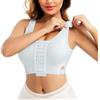 CHUMIAN Reggiseno Sportivo Donna Post Chirurgico Apertura Frontale Reggiseno Sonno Intimo Senza Ferretto per Ginnastica Corsa Jogging Yoga (XXL, Bianco)