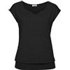 ELFIN Maliette Donna Maniche Corte Estiva T-Shirt Girocollo Elegant Tee a Righe Maglietta Blusa Maglia Primavera Nero M