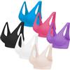 Blu Apparel Set di 3 reggiseni senza cuciture da 6 9, 3 pezzi, senza cuciture, non imbottiti, comodi per tutti i giorni, reggiseno non cablato, per yoga, rosa, viola Nero/Bianco/Nudo/Viola/Rubino/Blu XL