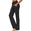 KESSER Pantaloni da Yoga da Donna Larghi Sportivi Abbigliamento Abbigli Sportivo con Tasche a Gamba Casual Corsa Lounge Lavoro Pantalone Pilates (Grigio Scuro, XL)
