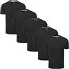 Charles Wilson Confezione da 5 T-Shirt Scollo a V Semplice (Large, Plain Black)