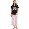 CHUNG Pigiama da donna in misto cotone, con top a maniche corte, pantaloni capri, taglie forti S-3XL pigiameria da notte, Tiedye Blu, 28-30